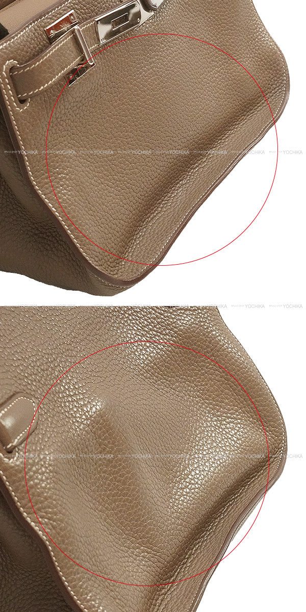 [Pre-loved] HERMES Shoulder bag Jypsiere 28 Etoupe Taurillon Clemence Silver HW Stamp □P[USED A][Authentic]