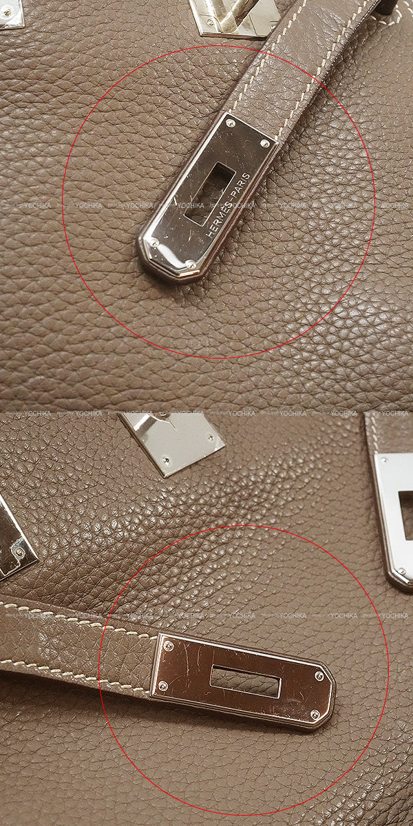 [Pre-loved] HERMES Shoulder bag Jypsiere 28 Etoupe Taurillon Clemence Silver HW Stamp □P[USED A][Authentic]