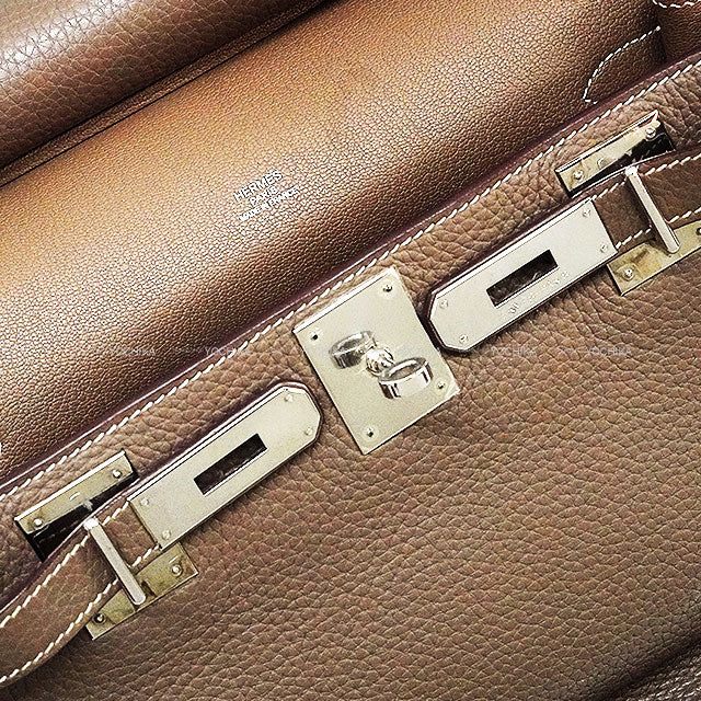 [Pre-loved] HERMES Shoulder bag Jypsiere 28 Etoupe Taurillon Clemence Silver HW Stamp □P[USED A][Authentic]