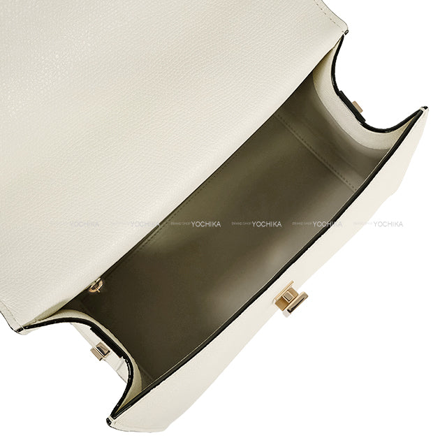 [Pre-loved] Valextra Shoulder bag Medium Izzide Blanc (White) Soft calfskin Gold HW WBES0056028[LIKE NEW][Authentic]