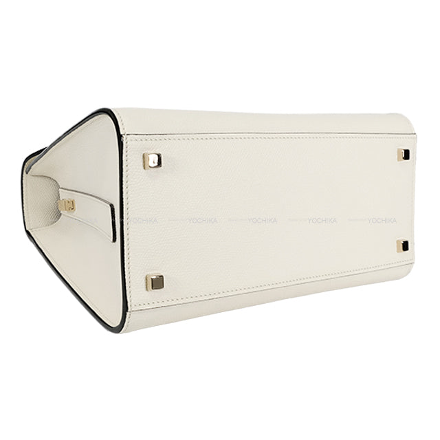 [Pre-loved] Valextra Shoulder bag Medium Izzide Blanc (White) Soft calfskin Gold HW WBES0056028[LIKE NEW][Authentic]