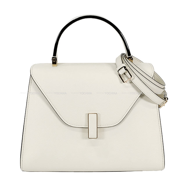 [Pre-loved] Valextra Shoulder bag Medium Izzide Blanc (White) Soft calfskin Gold HW WBES0056028[LIKE NEW][Authentic]