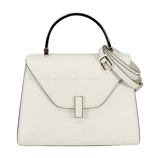 [Pre-loved] Valextra Shoulder bag Medium Izzide Blanc (White) Soft calfskin Gold HW WBES0056028[LIKE NEW][Authentic]