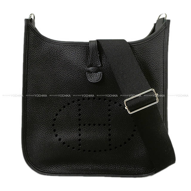 HERMES Shoulder bag Evelyne 29 PM Noir (Black) Taurillon Clemence Silver HW Stamp W[BRAND NEW][Authentic]