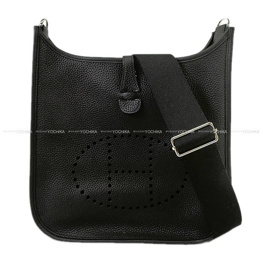 HERMES Shoulder bag Evelyne 29 PM Noir (Black) Taurillon Clemence Silver HW Stamp W[BRAND NEW][Authentic]