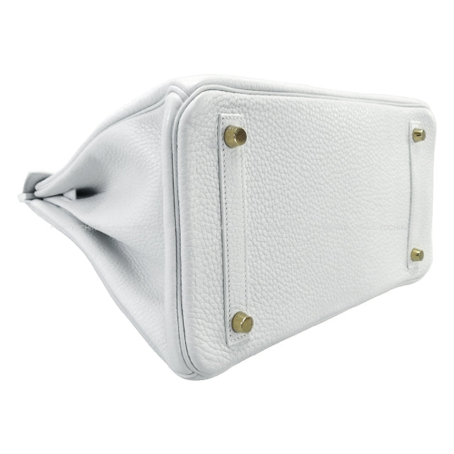 HERMES Handbag Birkin30 Blanc (White) Taurillon Clemence Gold HW Stamp T[EXCELLENT][Authentic]