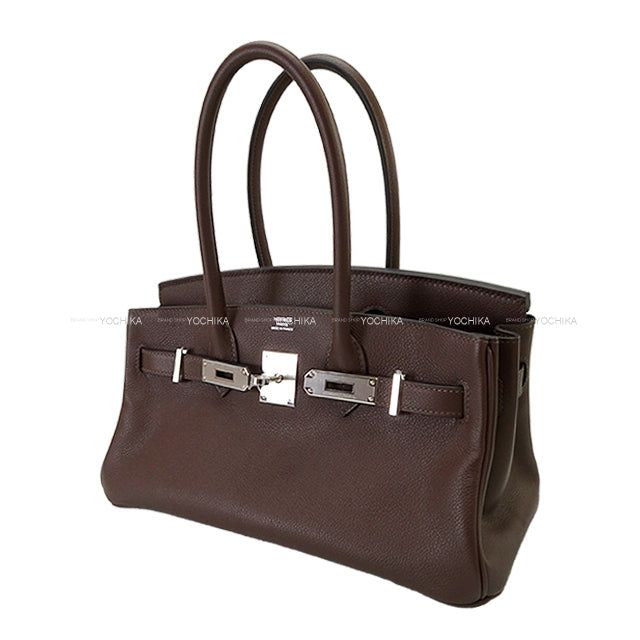 HERMES Shoulder bag Shoulder Birkin Light 29 Moka Evercolor Silver HW Stamp K[BRAND NEW][Authentic]