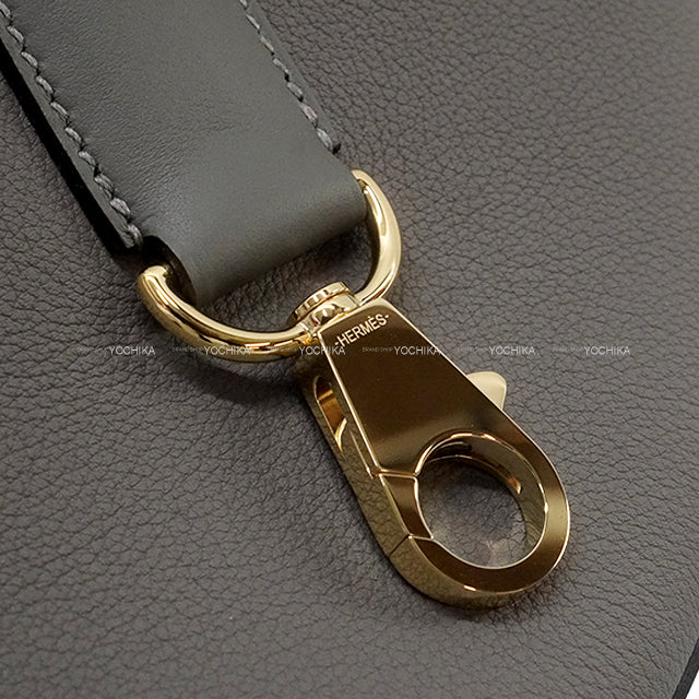 HERMES Shoulder bag Sac P'tit Arcon Gris Meyer Evercolor/Veau Swift Champagne Gold HW Stamp W[ALMOST NEW][Authentic]