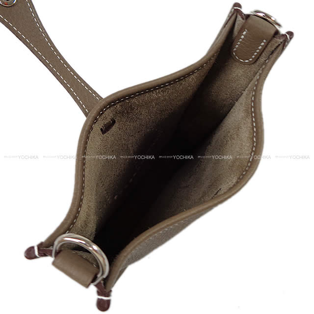HERMES Shoulder bag Evelyne 16 TPM Amazon Etoupe/Blue Indigo Taurillon Clemence Silver HW Stamp Y[EXCELLENT][Authentic]