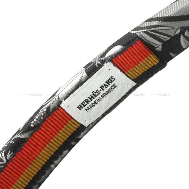 HERMES hair accessories Elsa Bloom Noir (Black)/Blanc (White) Silk[EXCELLENT][Authentic]