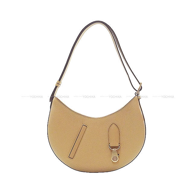 HERMES Shoulder bag Sac P'tit Arcon Poussiere Veau Togo/Veau Swift Champagne Gold HW Stamp K[EXCELLENT][Authentic]