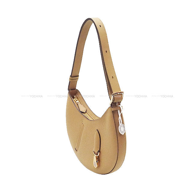 HERMES Shoulder bag Sac P'tit Arcon Poussiere Veau Togo/Veau Swift Champagne Gold HW Stamp K[EXCELLENT][Authentic]