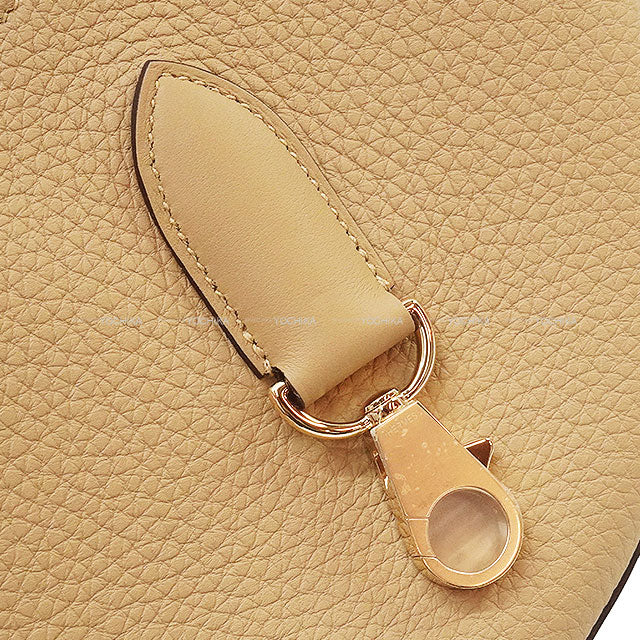 HERMES Shoulder bag Sac P'tit Arcon Poussiere Veau Togo/Veau Swift Champagne Gold HW Stamp K[EXCELLENT][Authentic]