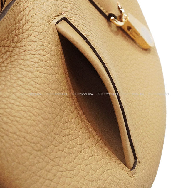 HERMES Shoulder bag Sac P'tit Arcon Poussiere Veau Togo/Veau Swift Champagne Gold HW Stamp K[EXCELLENT][Authentic]