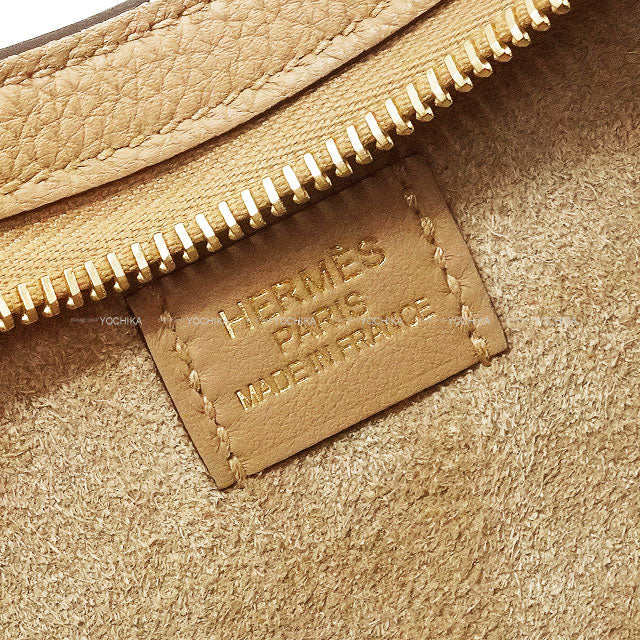 HERMES Shoulder bag Sac P'tit Arcon Poussiere Veau Togo/Veau Swift Champagne Gold HW Stamp K[EXCELLENT][Authentic]