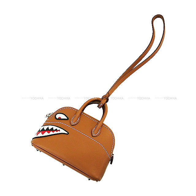 HERMES bag charm Bolide Shark Gold Evercolor Silver HW Stamp K[BRAND NEW][Authentic]