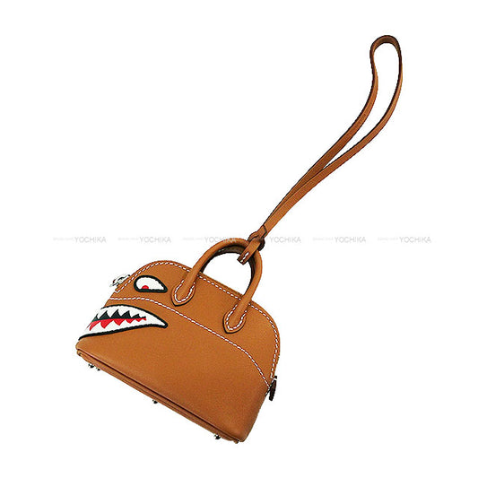 HERMES bag charm Bolide Shark Gold Evercolor Silver HW Stamp K[BRAND NEW][Authentic]