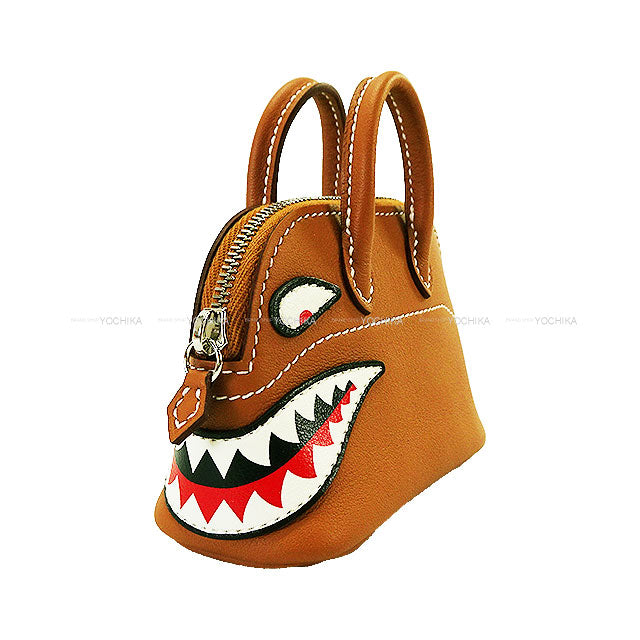 HERMES bag charm Bolide Shark Gold Evercolor Silver HW Stamp K[BRAND NEW][Authentic]