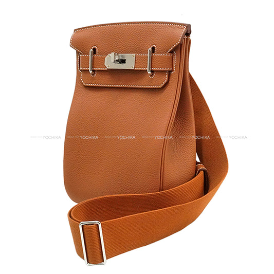 HERMES Shoulder bag Hac a Dos PM Gold Veau Togo Silver HW Stamp W[BRAND NEW][Authentic]