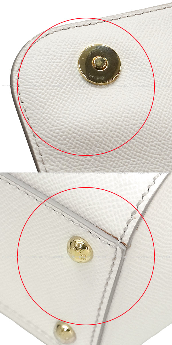 DOLCE&GABBANA Shoulder bag Sicily Large Majolica Silk Twill Blanc (White) Calfskin Champagne Gold HW BB6002[EXCELLENT][Authentic]