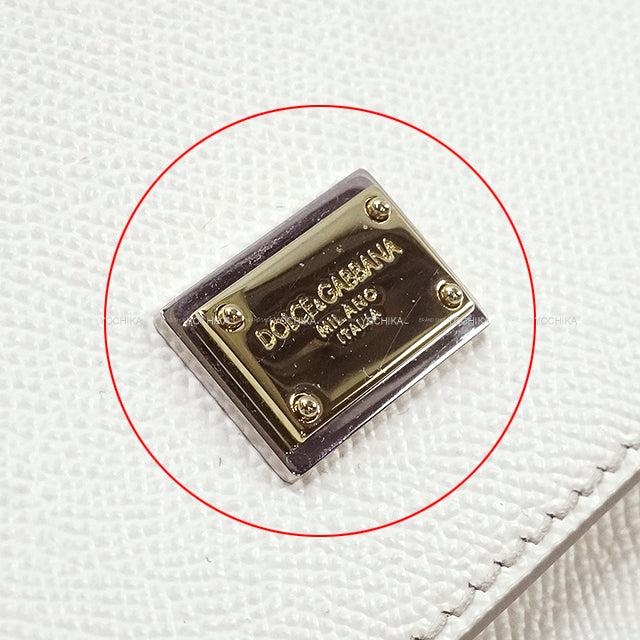 DOLCE&GABBANA Shoulder bag Sicily Large Majolica Silk Twill Blanc (White) Calfskin Champagne Gold HW BB6002[EXCELLENT][Authentic]