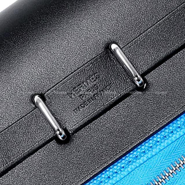 HERMES Shoulder bag Herbag Zip 20 Mini Bleu Riviera/Black Toile Militaire/Vache Hunter Silver HW Stamp K[BRAND NEW][Authentic]