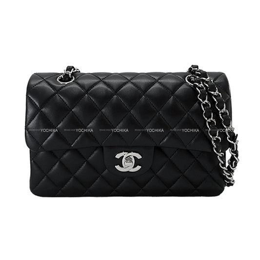 CHANEL Shoulder bag Matelasse 23 Classic Double Flap Small COCO Mark Small Noir (Black) Lambskin Silver HW A01113[EXCELLENT][Authentic]