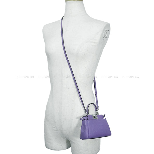 FENDI Shoulder bag Peekaboo Micro Viola Cassis Nappa Shiny Silver HW 8M0355 K47 F089F[EXCELLENT][Authentic]