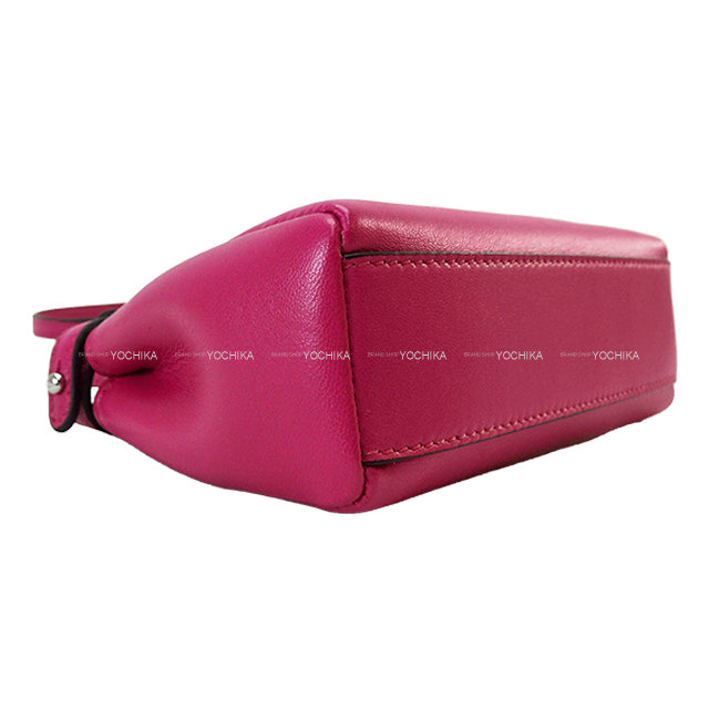 FENDI Shoulder bag Peekaboo Micro Magenta Nappa Shiny Silver HW 8M0355 K47 F022E[EXCELLENT][Authentic]