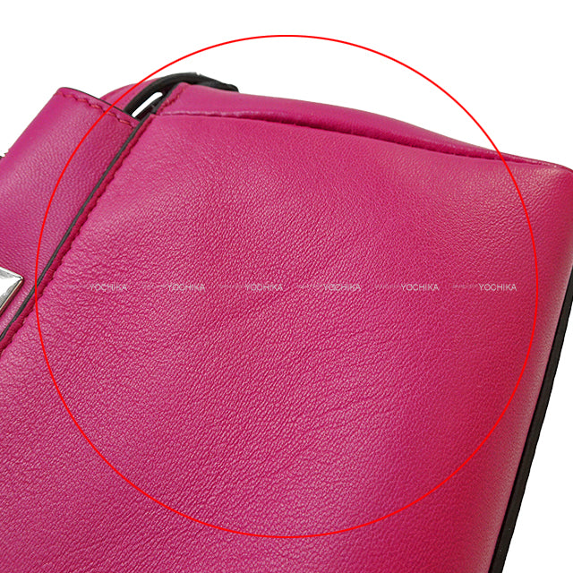 FENDI Shoulder bag Peekaboo Micro Magenta Nappa Shiny Silver HW 8M0355 K47 F022E[EXCELLENT][Authentic]