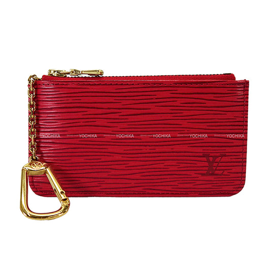 LOUIS VUITTON change purse Key Ring Pochette Cle Castilian Red Epi Gold HW M63807[EXCELLENT][Authentic]