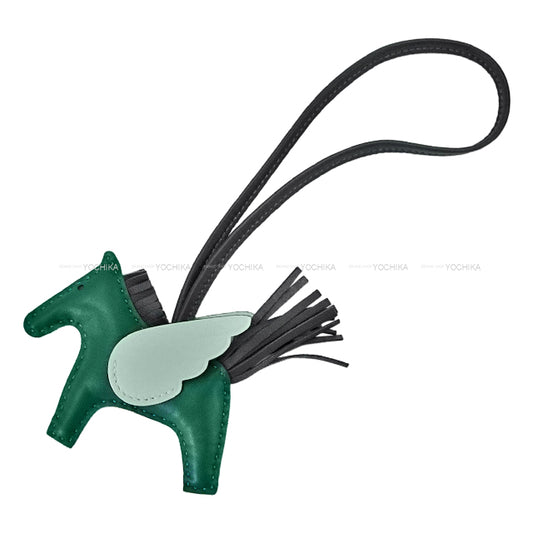 HERMES bag charm Rodeo Pegasus PM Vert Moyen/Vert Peppermint/Ardoise Agneau Milo/Veau Swift Stamp W[BRAND NEW][Authentic]