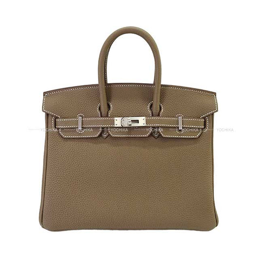 HERMES Handbag Birkin25 Etoupe Veau Togo Mat Silver HW Stamp K[BRAND NEW][Authentic]