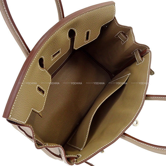 HERMES Handbag Birkin25 Etoupe Veau Togo Mat Silver HW Stamp K[BRAND NEW][Authentic]