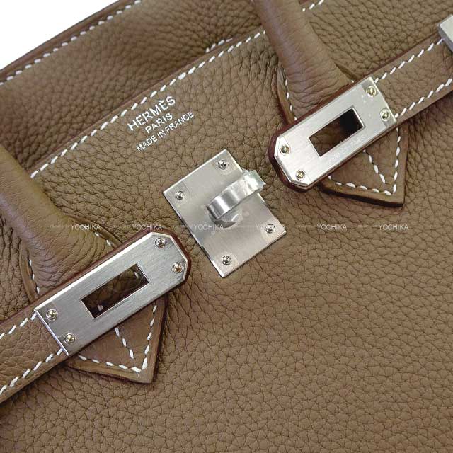 HERMES Handbag Birkin25 Etoupe Veau Togo Mat Silver HW Stamp K[BRAND NEW][Authentic]
