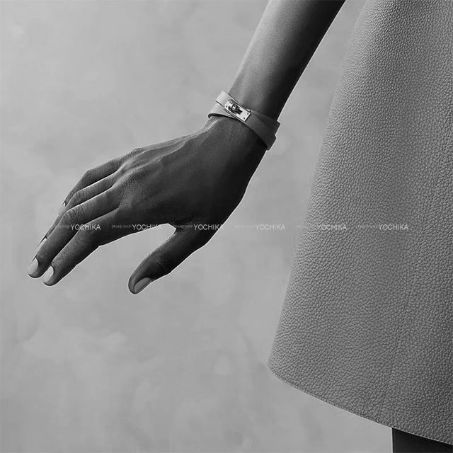 HERMES bracelet Kelly Double Tour Blanc (White) Veau Swift #T2 Gold HW Stamp C[EXCELLENT][Authentic]
