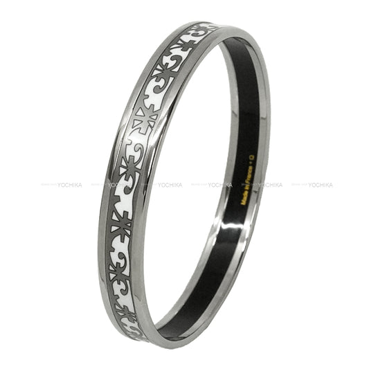 HERMES bangle Email PM Balcons du Guadalquivir Blanc (White)/Silver Enamel /silver plated[EXCELLENT][Authentic]