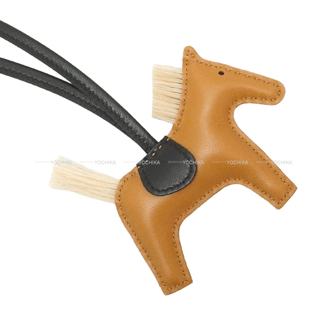 HERMES bag charm Rodeo PM Sesami/Noir (Black)/Naturel Agneau Milo/Clinoran(Crinoline) Stamp B[EXCELLENT][Authentic]