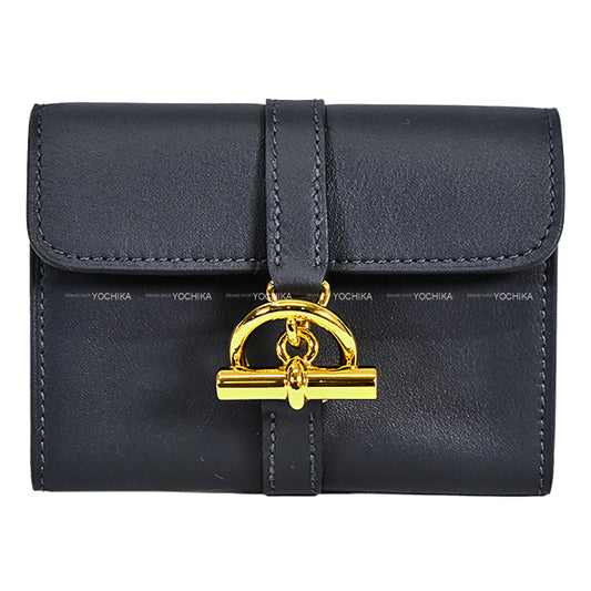 HERMES change purse Glenan Compact Caban Veau Swift Gold HW Stamp W[BRAND NEW][Authentic]