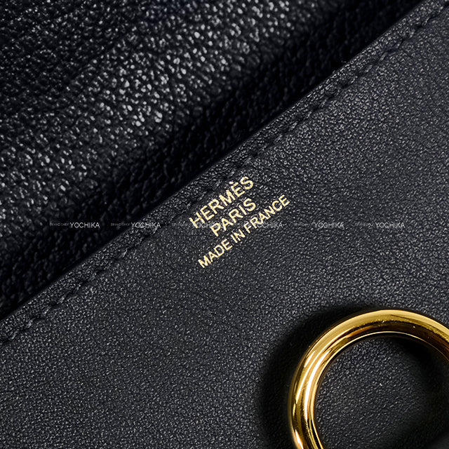 HERMES change purse Glenan Compact Caban Veau Swift Gold HW Stamp W[BRAND NEW][Authentic]