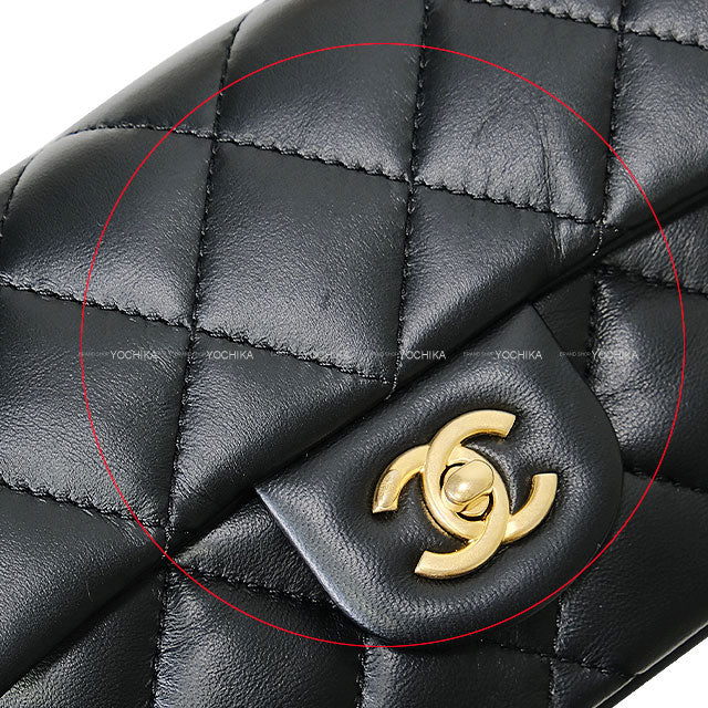 [Pre-loved] CHANEL Shoulder bag Mini Matelasse 18 Chain Heart Charm Noir (Black) Lambskin Mat Gold HW AS3456[LIKE NEW][Authentic]