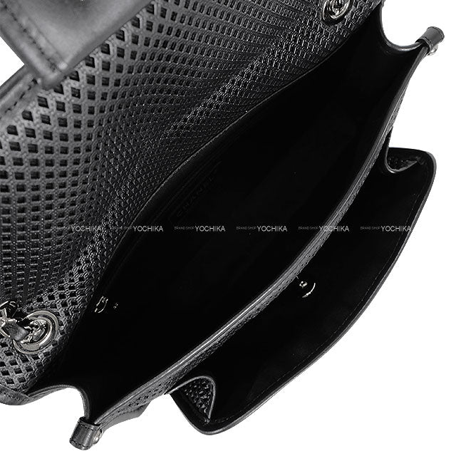 Dubai Limited Edition CHANEL Shoulder bag French Riviera Punching Chain Noir (Black) Mesh Leather Silver HW A67652[EXCELLENT][Authentic]