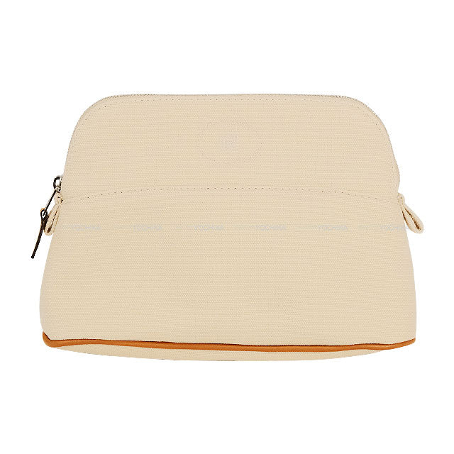 HERMES Pouch Bolide Pouch 20 mini Naturel/Orange Cotton100% Silver HW[BRAND NEW][Authentic]
