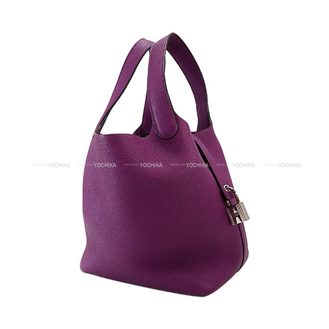 [Pre-loved] HERMES Handbag Picotin Lock 18 PM Anemone Taurillon Maurice Silver HW Stamp D[LIKE NEW][Authentic]