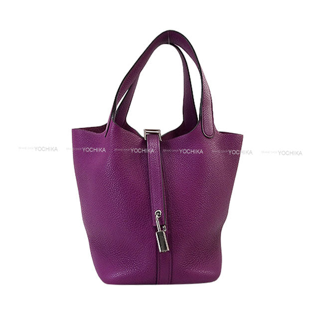 [Pre-loved] HERMES Handbag Picotin Lock 18 PM Anemone Taurillon Maurice Silver HW Stamp D[LIKE NEW][Authentic]