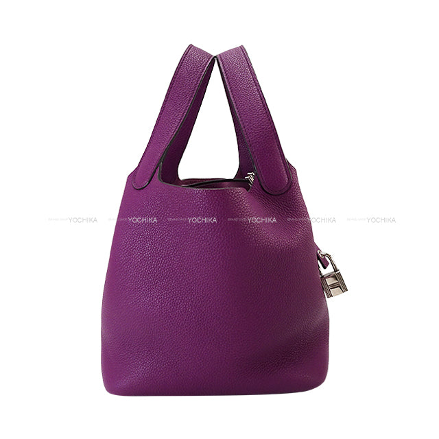 [Pre-loved] HERMES Handbag Picotin Lock 18 PM Anemone Taurillon Maurice Silver HW Stamp D[LIKE NEW][Authentic]