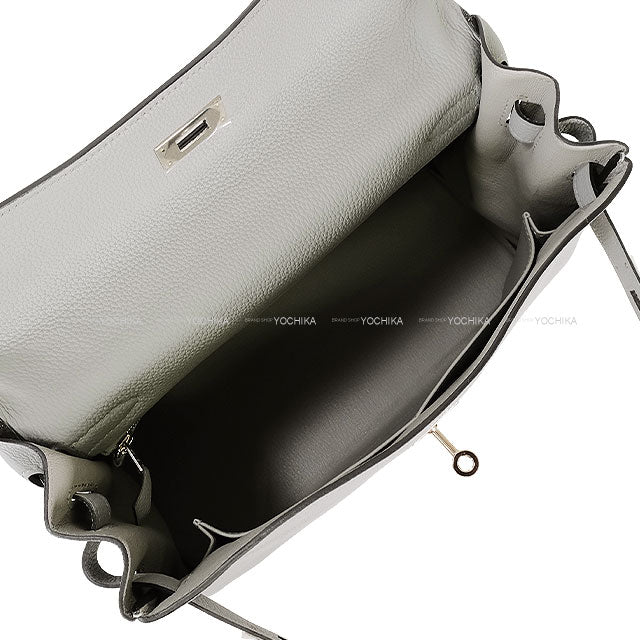 HERMES Shoulder bag Kelly32 Retourne Gris Mouette Veau Togo Silver HW Stamp A[EXCELLENT][Authentic]