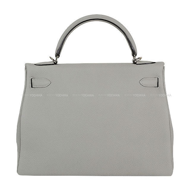 HERMES Shoulder bag Kelly32 Retourne Gris Mouette Veau Togo Silver HW Stamp A[EXCELLENT][Authentic]