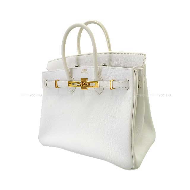 [Pre-loved] HERMES Handbag Birkin25 Blanc (White) Veau Epsom Gold HW Stamp □K[LIKE NEW][Authentic]
