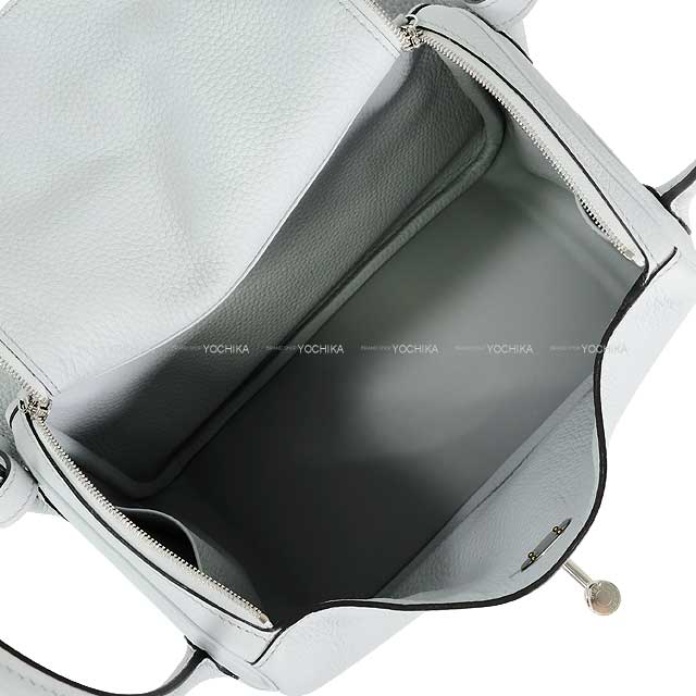 HERMES Shoulder bag Lindy 26 Bleu Pale Taurillon Clemence Silver HW Stamp C[EXCELLENT][Authentic]